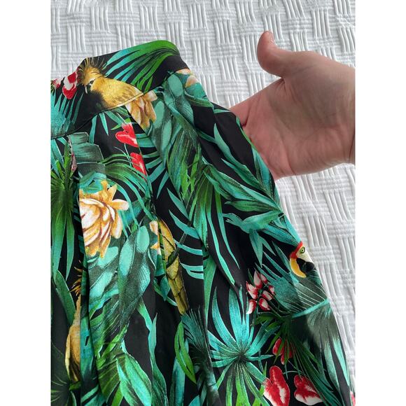 NWT Laura Byrnes Pinup Girl Little Jun Skirt Parrot Print in Hawaii Tropical XL - Picture 4 of 8
